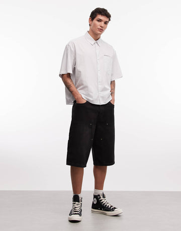 DESIGN oversized boxy stripe shirt kyoto bubble blue
