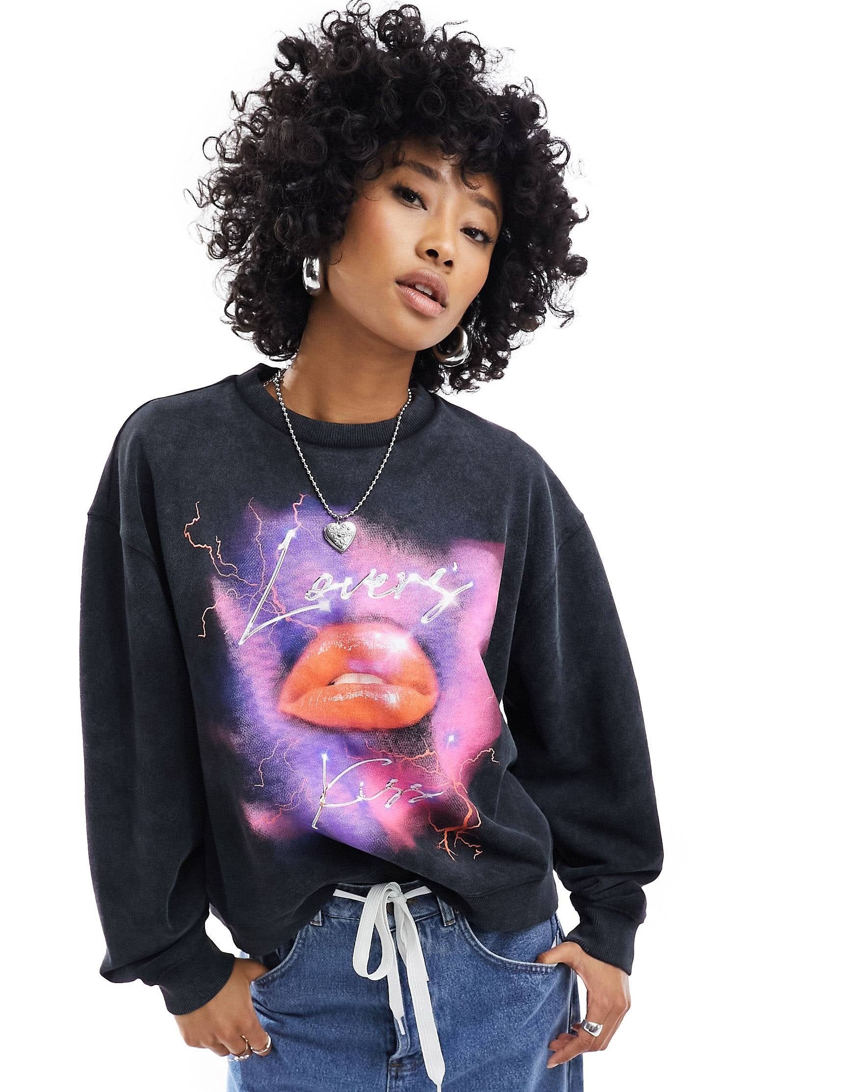 HUGO Deroxina acid wash sweatshirt grey