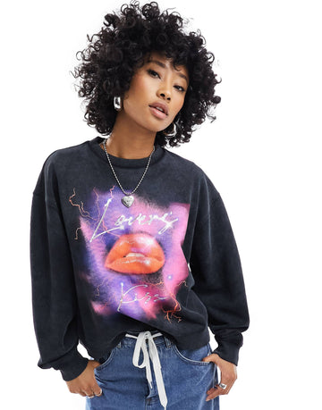 HUGO Deroxina acid wash sweatshirt grey