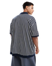 Load image into Gallery viewer, DESIGN oversized polo black white stripe