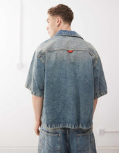 Load image into Gallery viewer, COLLUSION boxy denim shirt smokey wash co-ord