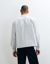 Load image into Gallery viewer, DESIGN boxy oversized stripe shirt chest embroidery blue white