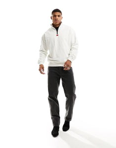 HUGO Durty half zip sweatshirt white