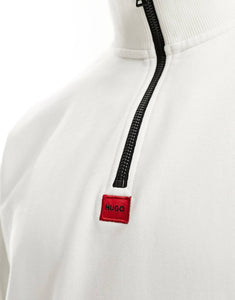 HUGO Durty half zip sweatshirt white