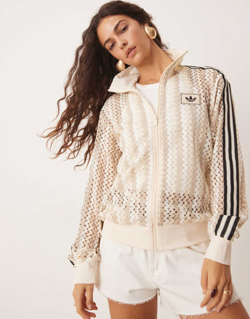adidas Originals crochet track jacket white