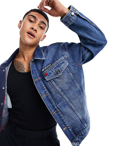 HUGO 026/2 relaxed fit denim jacket blue