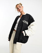 Load image into Gallery viewer, HUGO Flesia oversized varsity style jacket black