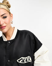 Load image into Gallery viewer, HUGO Flesia oversized varsity style jacket black