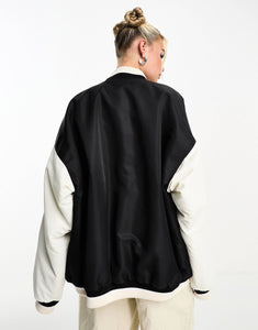 HUGO Flesia oversized varsity style jacket black