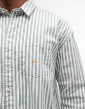 Load image into Gallery viewer, BLKVIS script heavy stripe shirt green