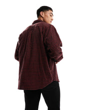 Load image into Gallery viewer, HUGO Erato oversized check shirt red