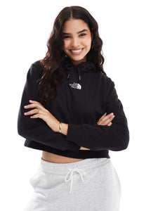 The North Face Essential oversized cropped hoodie black