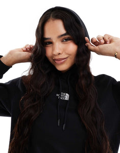 The North Face Essential oversized cropped hoodie black