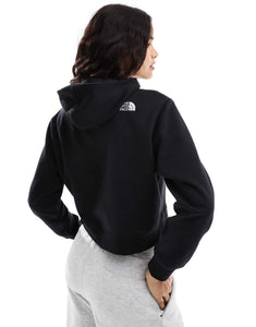 The North Face Essential oversized cropped hoodie black