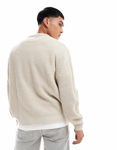 DESIGN oversized rib jumper oatmeal