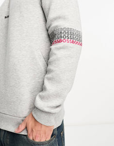 BOSS Green Sweat 1/4 zip sweatshirt grey