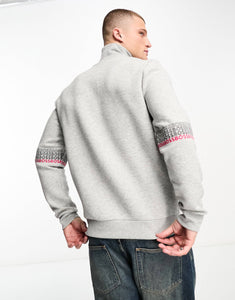 BOSS Green Sweat 1/4 zip sweatshirt grey