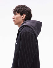 Load image into Gallery viewer, Obey vernon zip up coach jacket navy pinstripe