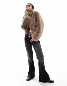 DESIGN faux fur bomber jacket mink