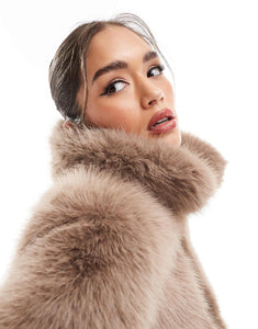 DESIGN faux fur bomber jacket mink