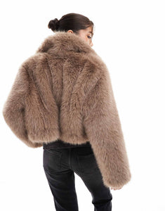 DESIGN faux fur bomber jacket mink