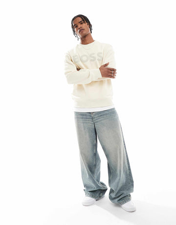 Boss Orange chest logo sweatshirt cream