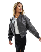 Load image into Gallery viewer, River Island cropped bomber jacket dark grey
