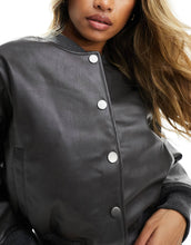 Load image into Gallery viewer, River Island cropped bomber jacket dark grey