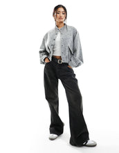 Load image into Gallery viewer, River Island co-ord wool bomber jacket grey