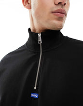 Load image into Gallery viewer, HUGO BLUE quarter zip sweat in black