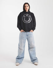 Load image into Gallery viewer, HUGO BLUE Dolasa glitter gel logo relaxed fit hoodie black