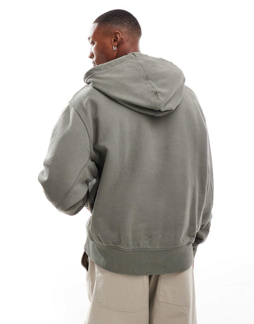 Tommy Jeans tonal linear logo hoodie washed khaki