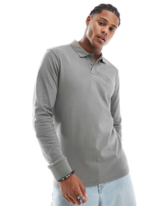 BOSS Orange passerby long sleeve polo shirt grey