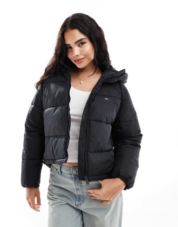 Tommy Jeans oversized puffer jacket black