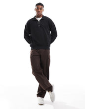 Load image into Gallery viewer, HUGO Red durty half zip sweatshirt black