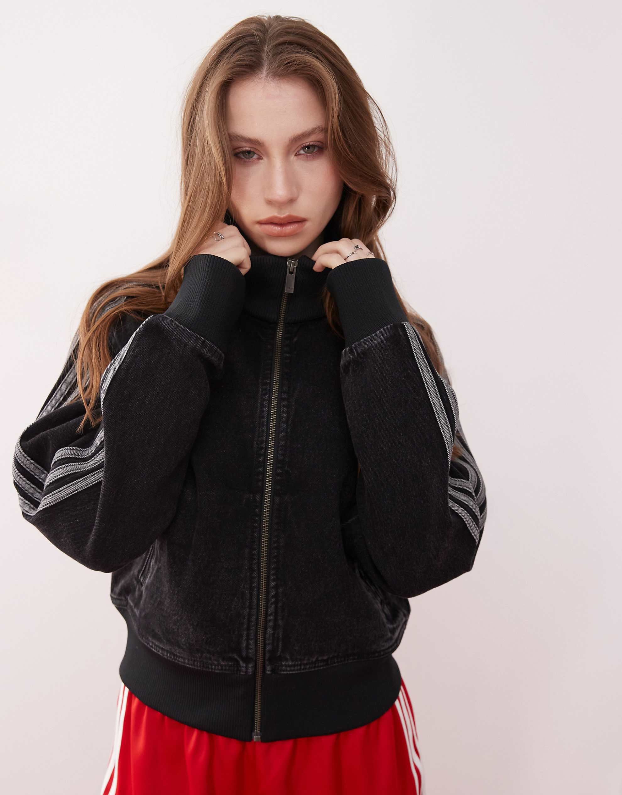 adidas Originals Adicolor 90's denim track top black