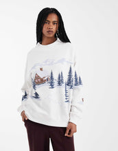 Load image into Gallery viewer, Hollister mockneck festive sweatshirt white