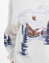 Load image into Gallery viewer, Hollister mockneck festive sweatshirt white