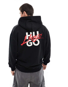 HUGO Red dlogolong pullover hoodie black