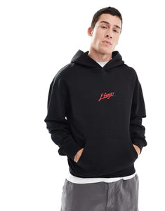 HUGO Red dlogolong pullover hoodie black