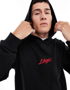 HUGO Red dlogolong pullover hoodie black