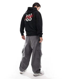 HUGO Red dlogolong pullover hoodie black