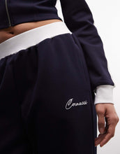 Load image into Gallery viewer, Cernucci soft touch zip through jacket wide leg logo track pants co-ord navy