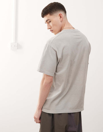 Obey bold graphic logo t-shirt pigment silver grey