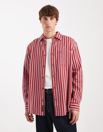 Tommy Jeans relaxed striped shirt red white