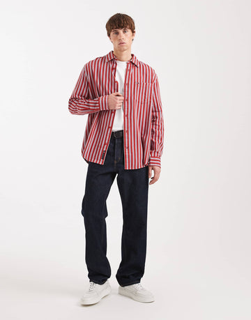 Tommy Jeans relaxed striped shirt red white
