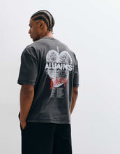 Load image into Gallery viewer, AllSaints Relfect short sleeve graphic t-shirt back print washed black.