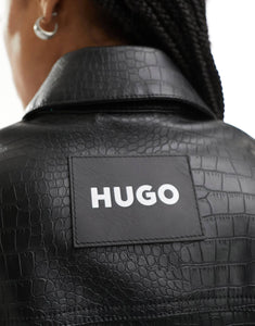 HUGO Kerve-1 leather dress black