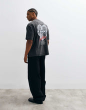 Load image into Gallery viewer, AllSaints Relfect short sleeve graphic t-shirt back print washed black.