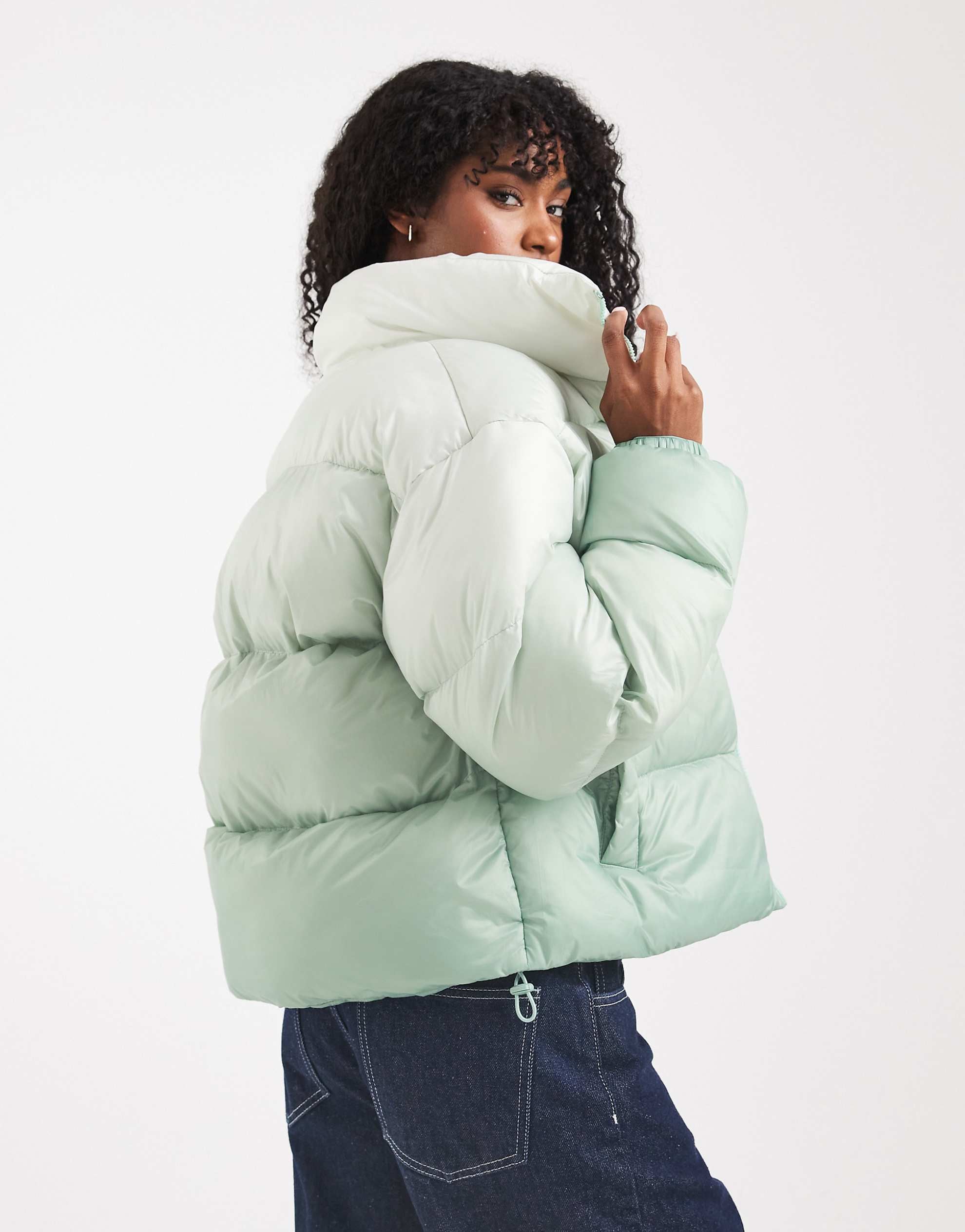 HUGO BLUE Flamini dip dye relaxed fit puffer jacket light green